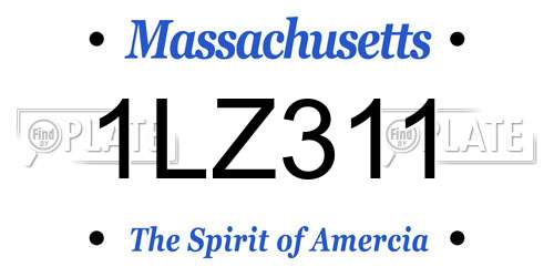 1LZ311 Massachusetts License Plate