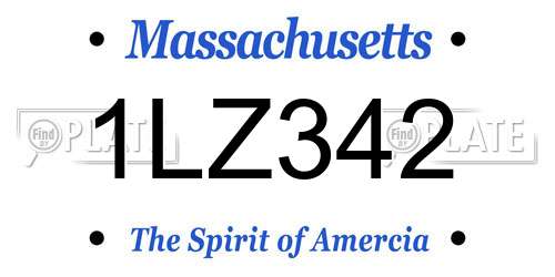 1LZ342 Massachusetts License Plate