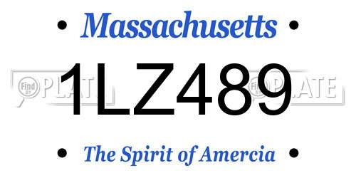 1LZ489 Massachusetts License Plate