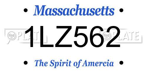 1LZ562 Massachusetts License Plate