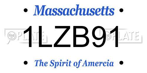 1LZB91 Massachusetts License Plate