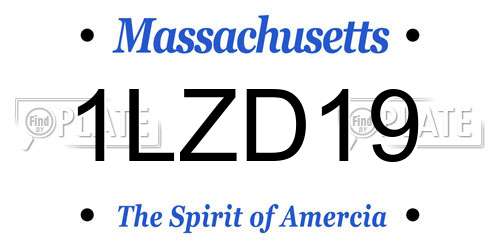 1LZD19 Massachusetts License Plate