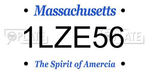 1LZE56 Massachusetts License Plate