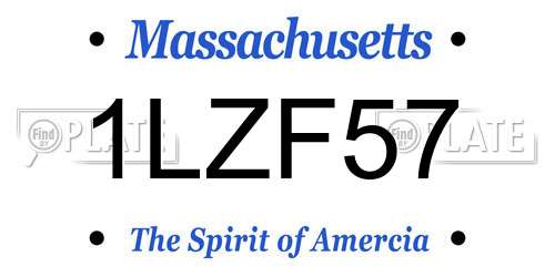 1LZF57 Massachusetts License Plate