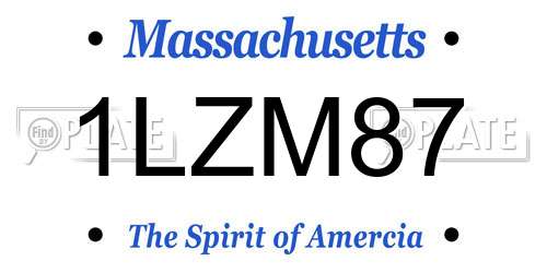 1LZM87 Massachusetts License Plate