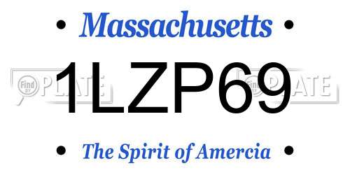 1LZP69 Massachusetts License Plate