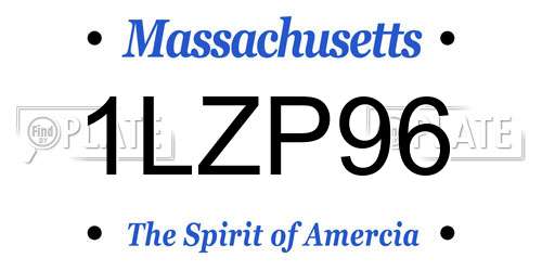 1LZP96 Massachusetts License Plate