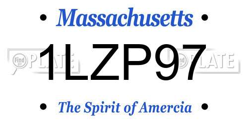 1LZP97 Massachusetts License Plate