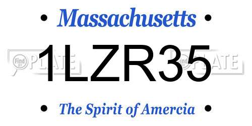 1LZR35 Massachusetts License Plate