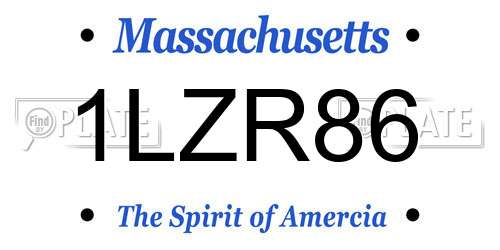 1LZR86 Massachusetts License Plate