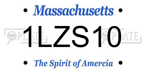 1LZS10 Massachusetts License Plate