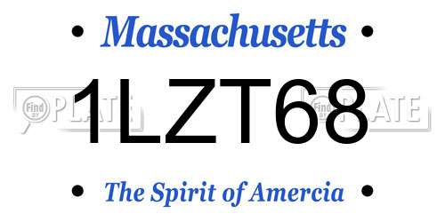 1LZT68 Massachusetts License Plate