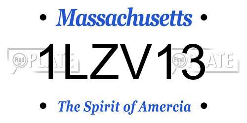 1LZV13 Massachusetts License Plate