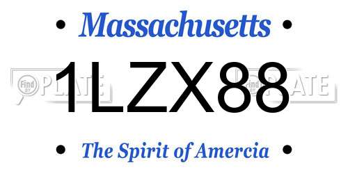 1LZX88 Massachusetts License Plate