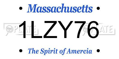 1LZY76 Massachusetts License Plate
