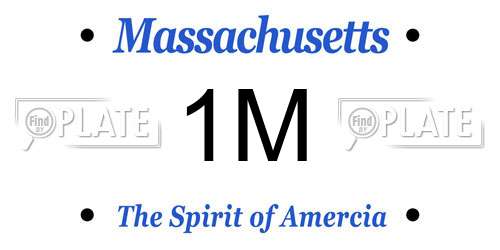1M Massachusetts License Plate