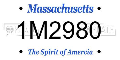 1M2980 Massachusetts License Plate