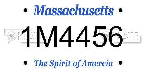 1M4456 Massachusetts License Plate