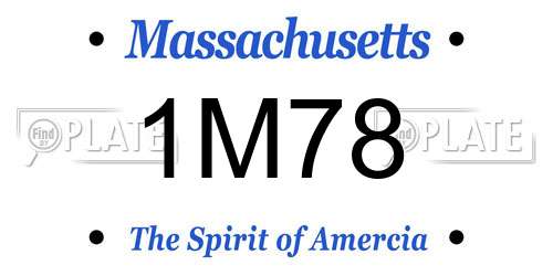 1M78 Massachusetts License Plate
