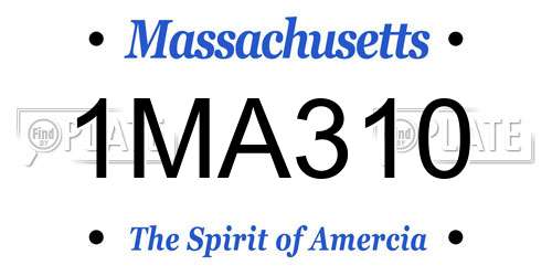 1MA310 Massachusetts License Plate
