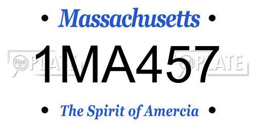 1MA457 Massachusetts License Plate