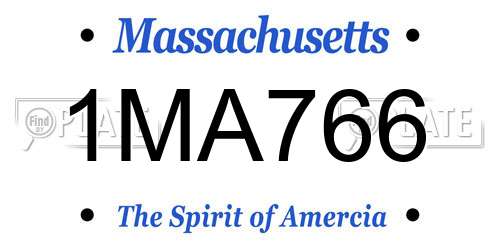 1MA766 Massachusetts License Plate