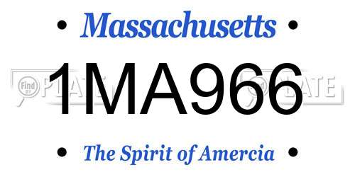 1MA966 Massachusetts License Plate