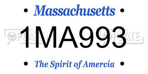 1MA993 Massachusetts License Plate