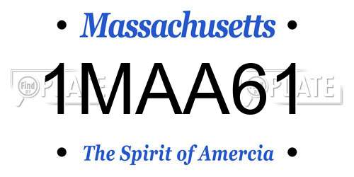 1MAA61 Massachusetts License Plate