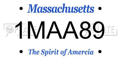 1MAA89 Massachusetts License Plate