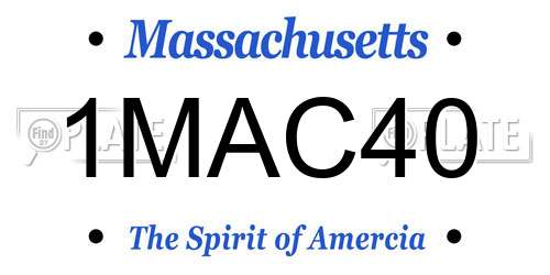 1MAC40 Massachusetts License Plate