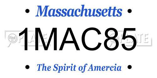 1MAC85 Massachusetts License Plate