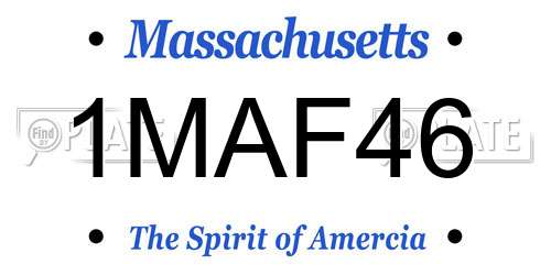 1MAF46 Massachusetts License Plate