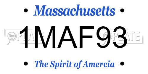 1MAF93 Massachusetts License Plate