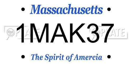 1MAK37 Massachusetts License Plate