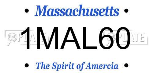 1MAL60 Massachusetts License Plate