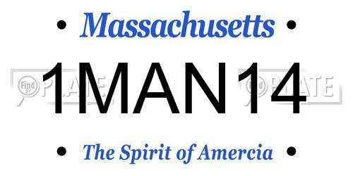 1MAN14 Massachusetts License Plate