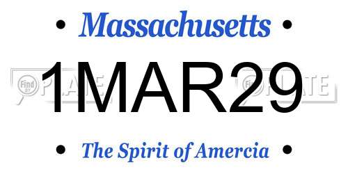 1MAR29 Massachusetts License Plate