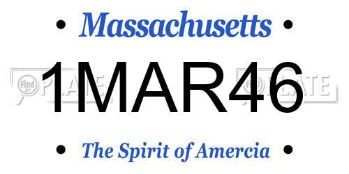 1MAR46 Massachusetts License Plate