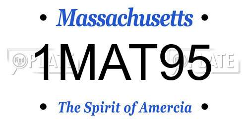 1MAT95 Massachusetts License Plate