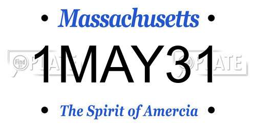 1MAY31 Massachusetts License Plate