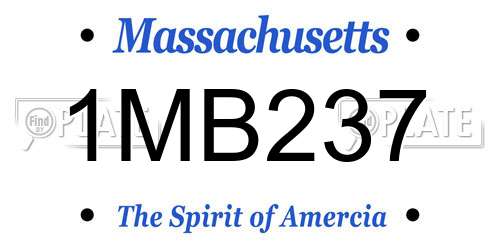 1MB237 Massachusetts License Plate
