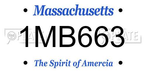 1MB663 Massachusetts License Plate