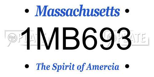 1MB693 Massachusetts License Plate