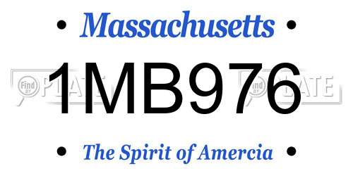1MB976 Massachusetts License Plate