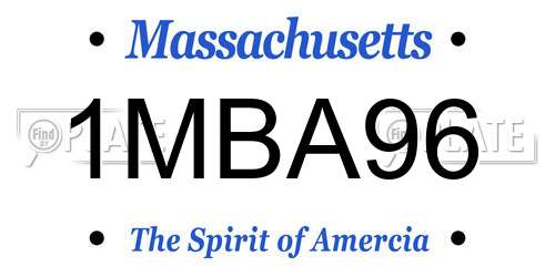 1MBA96 Massachusetts License Plate