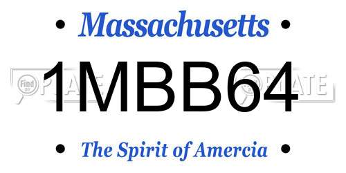 1MBB64 Massachusetts License Plate