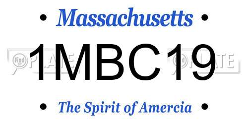 1MBC19 Massachusetts License Plate