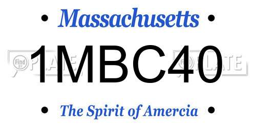 1MBC40 Massachusetts License Plate