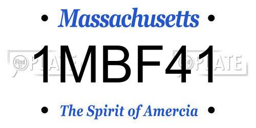 1MBF41 Massachusetts License Plate